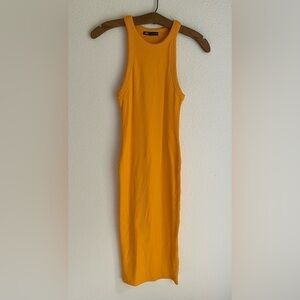 Zara Orange Ribbed Tank Dress